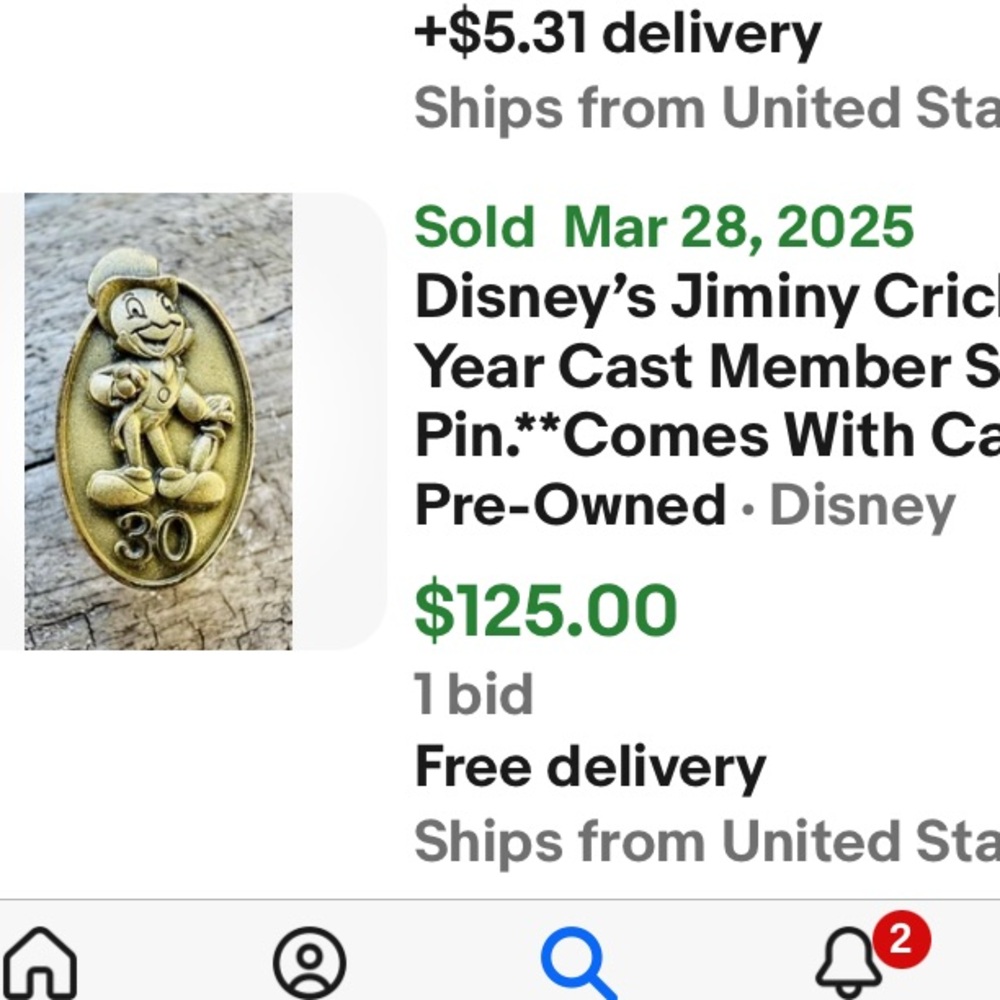 Disney Jiminy Cricket 30 Year Cast Exclusive Member Pin Original Box AUTHENTIC - Picture 3 of 7